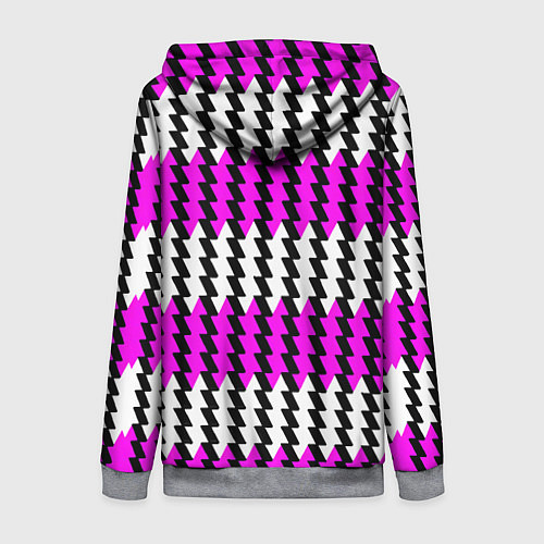 Женская толстовка на молнии Вертикальные бело-розовые полосы / 3D-Меланж – фото 2