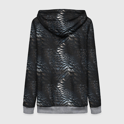 Женская толстовка на молнии Блестящая металлическая броня / 3D-Меланж – фото 2