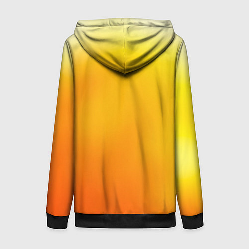 Женская толстовка на молнии Яркий оранж / 3D-Черный – фото 2