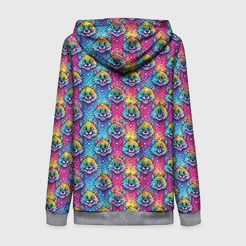 Женская толстовка на молнии Фурри мордочки лисички / 3D-Меланж – фото 2