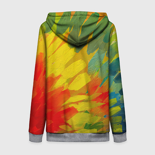 Женская толстовка на молнии Абстракция цветение акрил / 3D-Меланж – фото 2