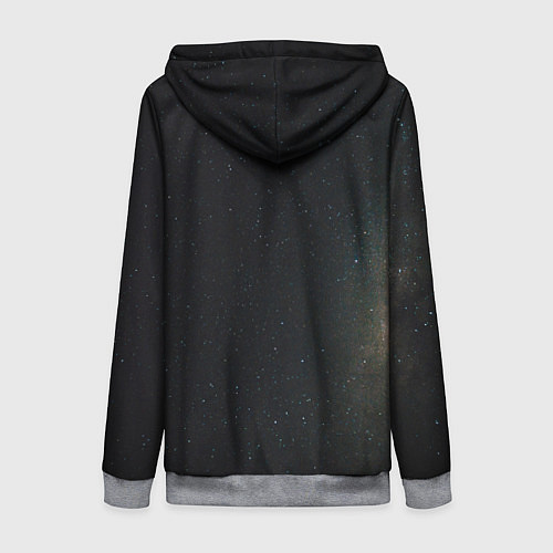 Женская толстовка на молнии Звездный космос темно-синий / 3D-Меланж – фото 2
