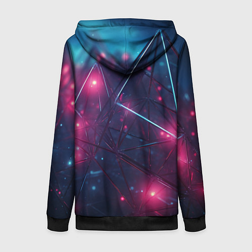 Женская толстовка на молнии Конструкция с ярким свечением / 3D-Черный – фото 2