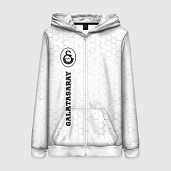 Толстовка на молнии женская Galatasaray sport на светлом фоне по-вертикали, цвет: 3D-белый