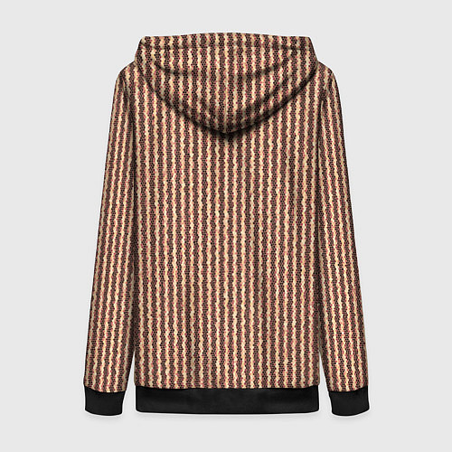 Женская толстовка на молнии Мелкая мозаика золотистый коричневый / 3D-Черный – фото 2