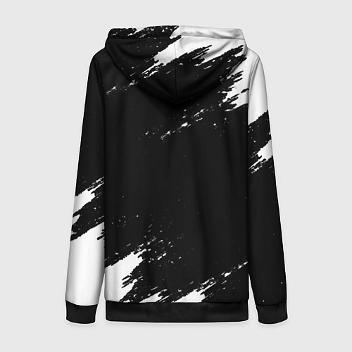 Женская толстовка на молнии Borussia краски чёрно белый / 3D-Черный – фото 2