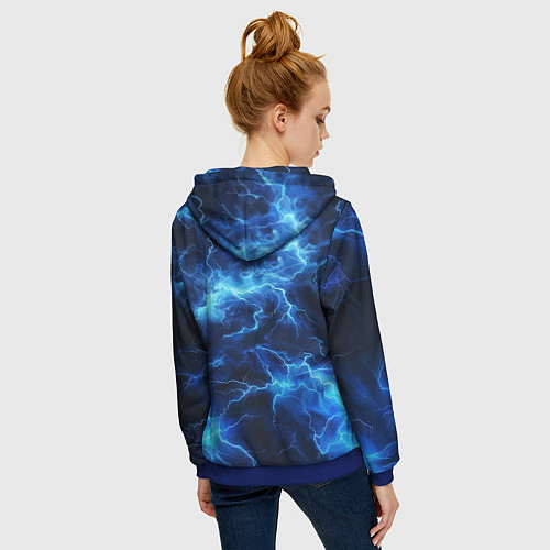 Женская толстовка на молнии Элементаль энергии текстура / 3D-Синий – фото 4