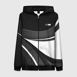 Толстовка на молнии женская BMW M - монохромный, цвет: 3D-черный
