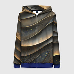 Толстовка на молнии женская Лакшери текстура с узорами, цвет: 3D-синий