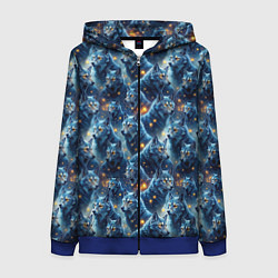 Толстовка на молнии женская Лесной волк, цвет: 3D-синий
