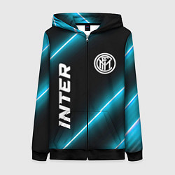 Толстовка на молнии женская Inter неоновые лампы, цвет: 3D-черный