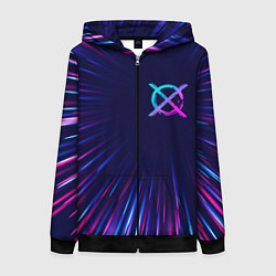 Женская толстовка на молнии CreepyPasta neon blast lines