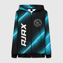 Толстовка на молнии женская Ajax неоновые лампы, цвет: 3D-черный