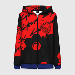 Толстовка на молнии женская Cyberpunk 2077 кибер броня, цвет: 3D-синий