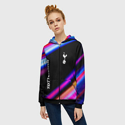 Толстовка на молнии женская Tottenham speed game lights, цвет: 3D-черный — фото 2