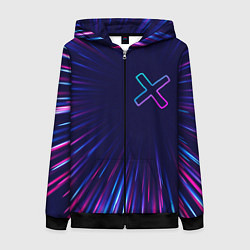 Женская толстовка на молнии A Silent Voice neon blast lines