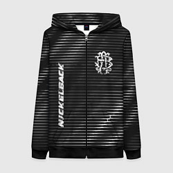 Женская толстовка на молнии Nickelback metal rock lines