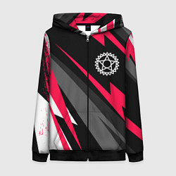 Толстовка на молнии женская Black Butler electro lines, цвет: 3D-черный