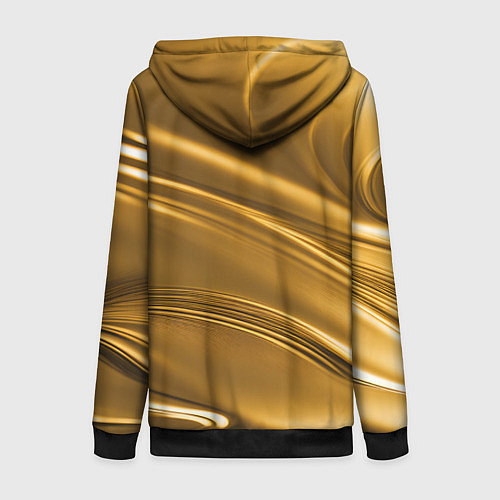 Женская толстовка на молнии Золотой сплав абстрактная текстура / 3D-Черный – фото 2