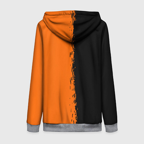 Женская толстовка на молнии Half life краски оранж / 3D-Меланж – фото 2