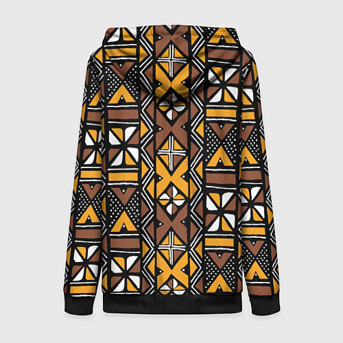 Женская толстовка на молнии Африканский мавританский узор / 3D-Черный – фото 2