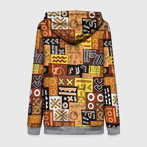 Женская толстовка на молнии Африканские этнический коллаж / 3D-Меланж – фото 2