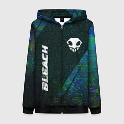 Женская толстовка на молнии Bleach glitch blue