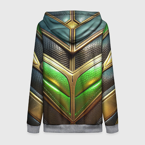 Женская толстовка на молнии Футуристичная объемная текстура из кожи / 3D-Меланж – фото 2