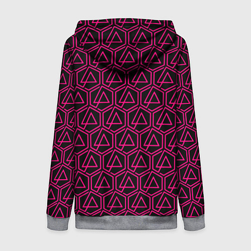 Женская толстовка на молнии Linkin park pink logo / 3D-Меланж – фото 2