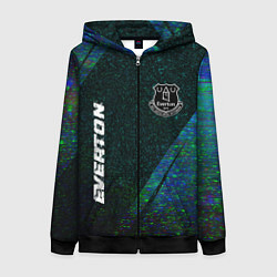 Женская толстовка на молнии Everton glitch blue