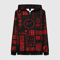 Женская толстовка на молнии Twenty one pilots pattern rock