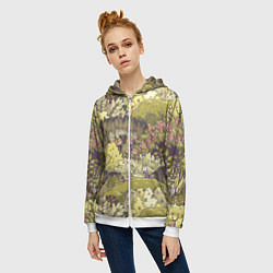 Толстовка на молнии женская Найди опоссума, цвет: 3D-белый — фото 2