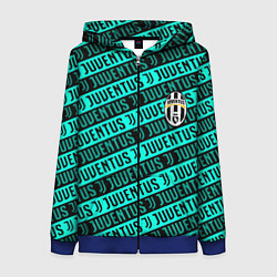 Женская толстовка на молнии Juventus pattern logo steel