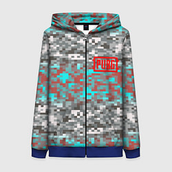 Толстовка на молнии женская PUBG милитари, цвет: 3D-синий