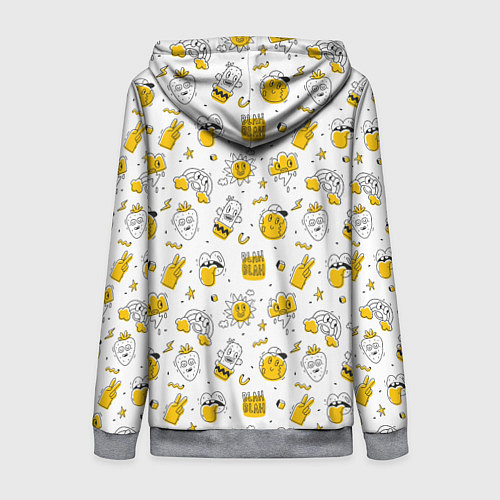 Женская толстовка на молнии Хиппи бла бла / 3D-Меланж – фото 2