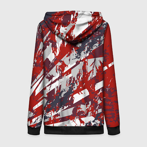 Женская толстовка на молнии Яркий абстрактный узор для спорта / 3D-Черный – фото 2