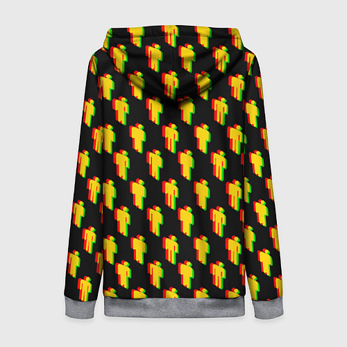 Женская толстовка на молнии Billie Eilish glitch pattern / 3D-Меланж – фото 2