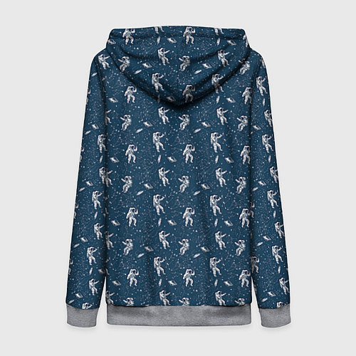 Женская толстовка на молнии Космонавты в открытом космосе / 3D-Меланж – фото 2