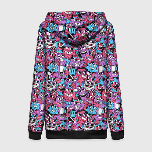 Женская толстовка на молнии Смеющиеся монстры / 3D-Черный – фото 2
