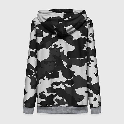 Женская толстовка на молнии Камуфляж серый / 3D-Меланж – фото 2