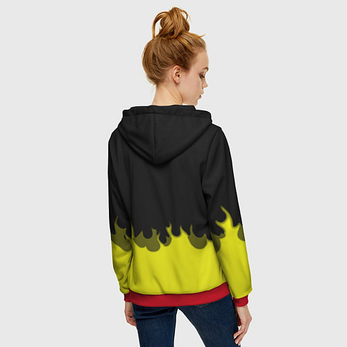 Женская толстовка на молнии Borussia fire fc / 3D-Красный – фото 4