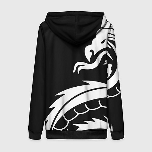 Женская толстовка на молнии Samurai dragon steel japan / 3D-Черный – фото 2
