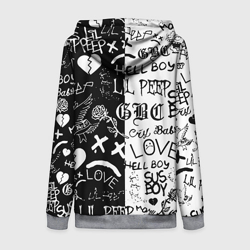 Женская толстовка на молнии Lii Peep pattern rap / 3D-Меланж – фото 2