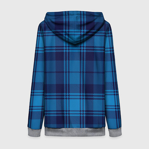 Женская толстовка на молнии Синяя клетка / 3D-Меланж – фото 2