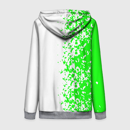 Женская толстовка на молнии Xbox кислотные зеленые краски / 3D-Меланж – фото 2