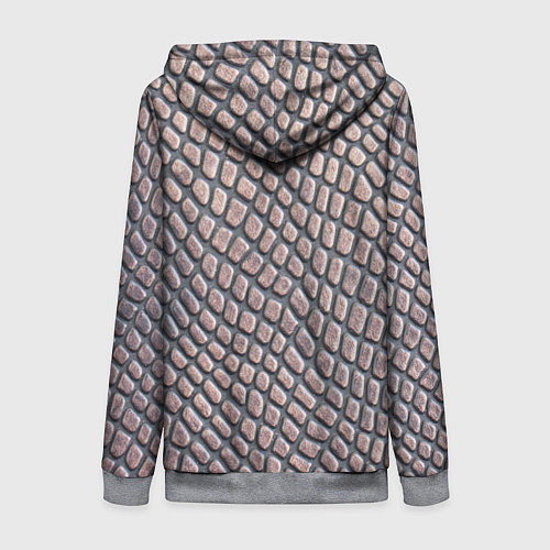 Женская толстовка на молнии Кожаный принт / 3D-Меланж – фото 2