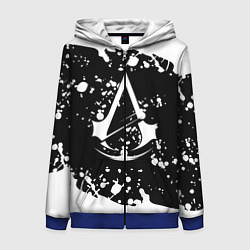 Толстовка на молнии женская Assassins Creed logo краски, цвет: 3D-синий