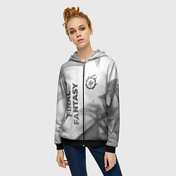 Толстовка на молнии женская Final Fantasy - white gradient вертикально, цвет: 3D-черный — фото 2