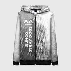 Толстовка на молнии женская Bungo Stray Dogs - grey gradient по-вертикали, цвет: 3D-черный