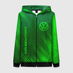 Женская толстовка на молнии Volkswagen - green gradient вертикально